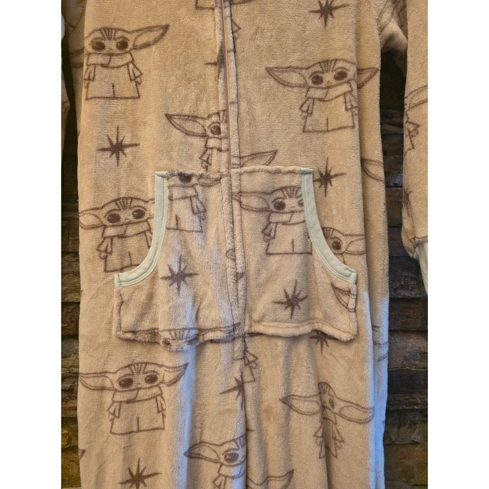Star Wars Grogu Baby Yoda Hooded Union‎ Suit Onesie Bleached Sand XS LZ42903CD